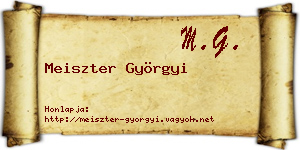 Meiszter Györgyi névjegykártya